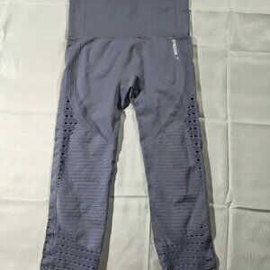 Gymshark Energy Seamless Cropped Leggings Steel Blue Women's X Small